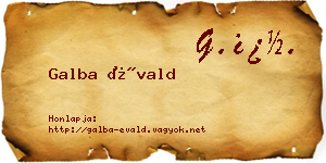 Galba Évald névjegykártya